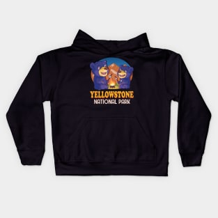 Yellowstone National Park Black Bear Camping Kids Hoodie